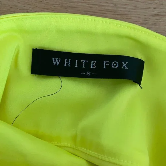 White Fox Boutique Cut Out Detail Mini Dress in Neon Yellow - Picture 5 of 7